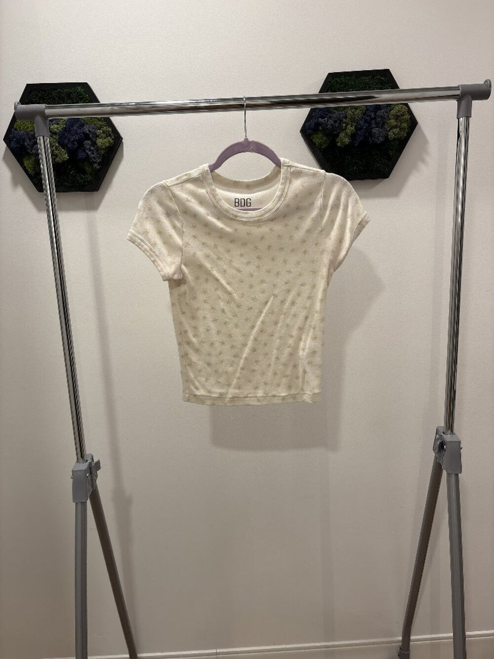 Cream with Floral Print Baby Tee